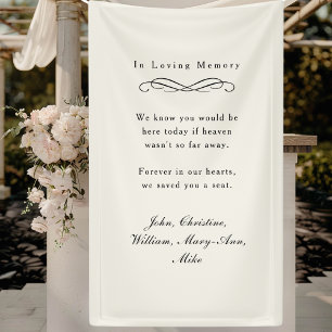 "In Loving Memory" Elegant Wedding Memorial Beige Banner
