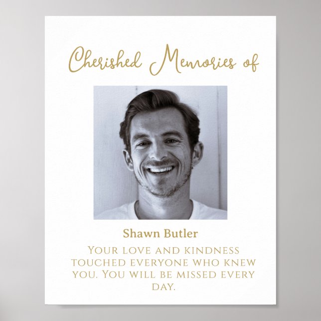 In Loving Memory, Elegant Wedding Sign (Front)