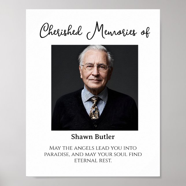 In Loving Memory, Elegant Wedding Sign (Front)