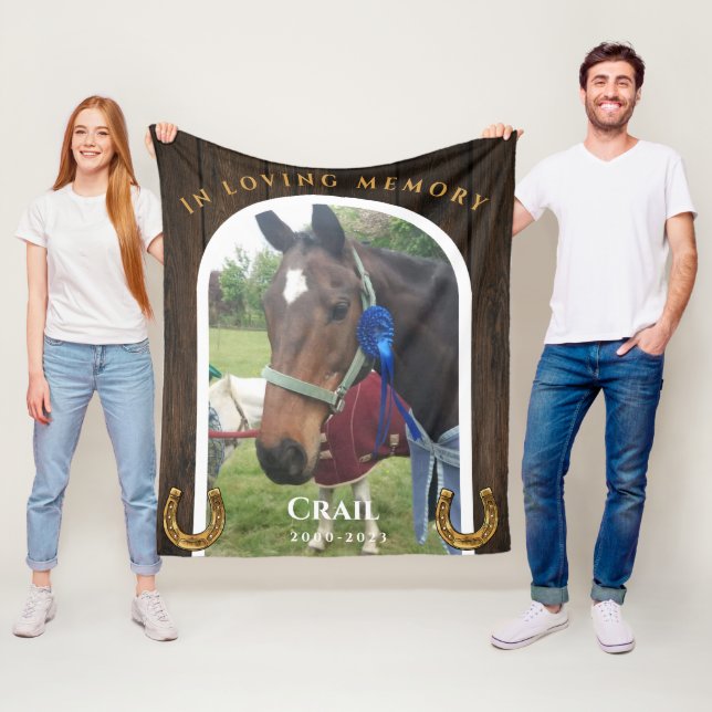 In loving memory equine photo keepsake  fleece blanket (In Situ)