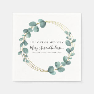In Loving Memory Eucalyptus Funeral Memorial Wake Napkin