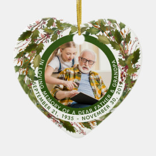 In Loving Memory Father Grandpa Memorial Christmas Ceramic Tree Decoration