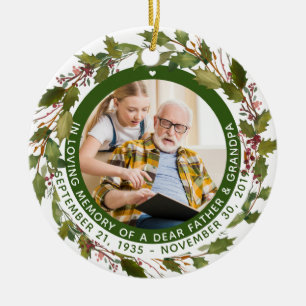 In Loving Memory Father Grandpa Memorial Christmas Ceramic Tree Decoration