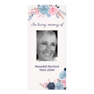 In Loving Memory Floral Funeral Remembrance   Rack Card