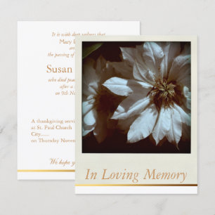 In Loving Memory Floral Memorial Funeral Service Invitation