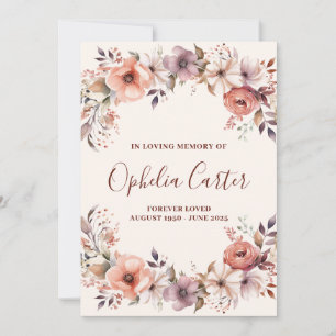 In Loving Memory Floral Watercolor Custom Name Holiday Card