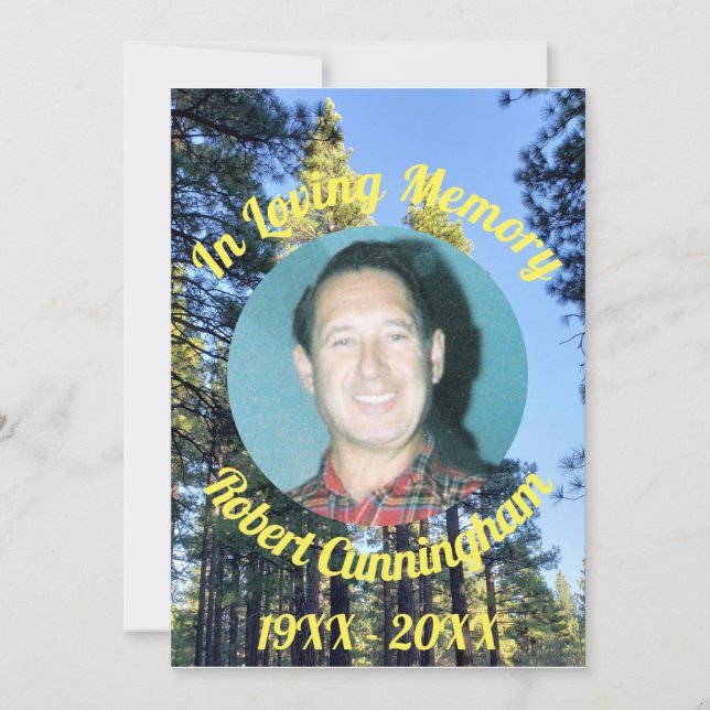 In Loving Memory Forest Memorial Card (Front)