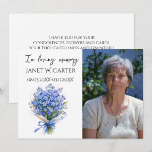 In Loving Memory Forget Me Not Floral Funeral Invitation