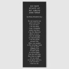 In Loving Memory Funeral Bookmark Poem Card