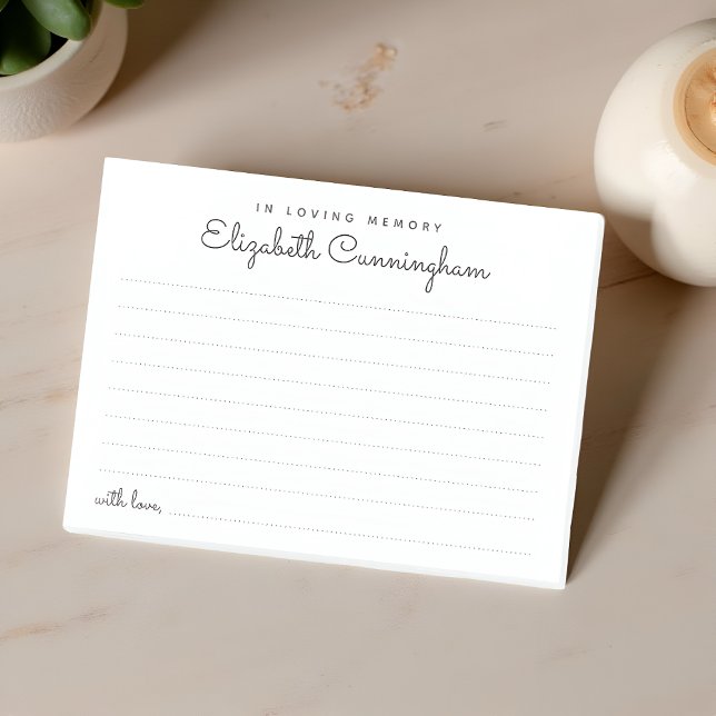 In Loving Memory Funeral Chic Share a Memory Post-it Notes (Creator Uploaded)