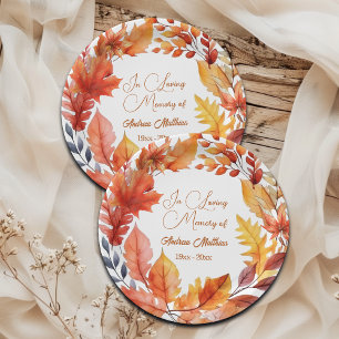 In Loving Memory Funeral Fall Floral Paper Plate