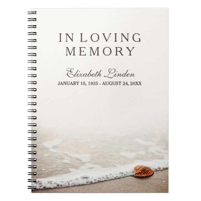 In Loving Memory | Funeral Guestbook | Beach Notebook (Front)