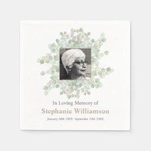 In Loving Memory Funeral Memorial Eucalyptus Wake Napkin