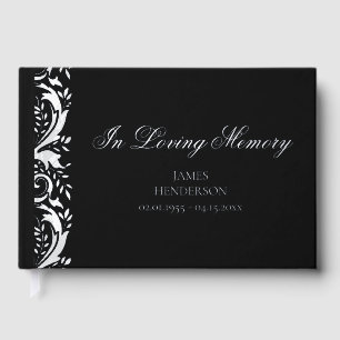 In Loving Memory Funeral Memorial Foil Guest Book