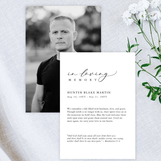 In Loving Memory Funeral Memorial Keepsake Card (Creator Uploaded)
