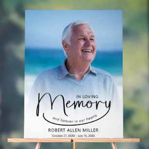 In Loving Memory Funeral Memorial Photo Acrylic Sign