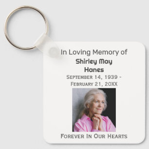 In Loving Memory Funeral Memorial Photo  Key Ring