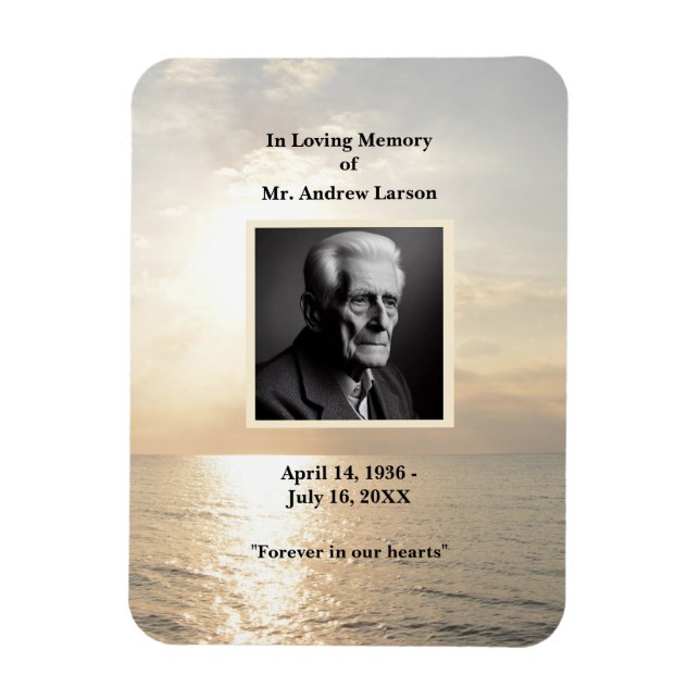 In Loving Memory Funeral Memorial Photo Magnet (Vertical)