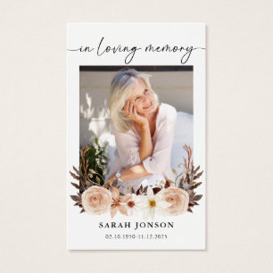 In Loving Memory Funeral Memorial Prayer Card
