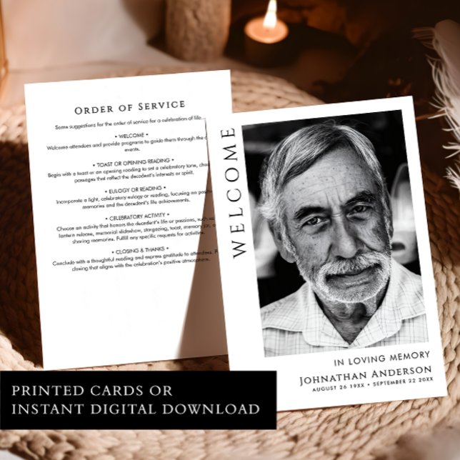 In Loving Memory Funeral Order Of Service Program Invitation (Creator Uploaded)