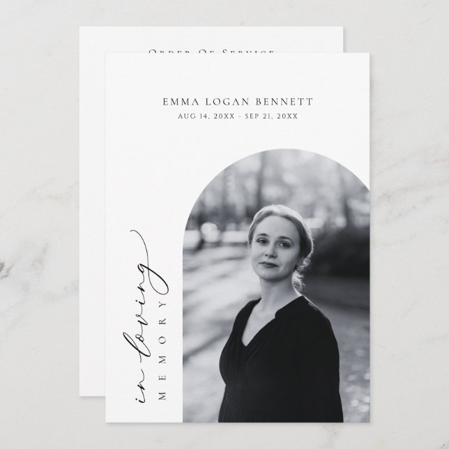 In Loving Memory Funeral Order Of Service Program Programme (Front/Back)