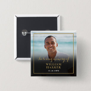 In Loving Memory Funeral Photo 15 Cm Square Badge