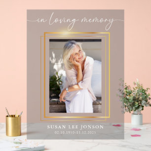 In Loving Memory Funeral Photo Gray Faded Sign