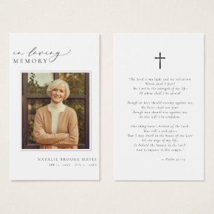 In loving Memory Funeral Photo Prayer Card