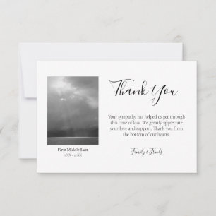 In Loving Memory Funeral Photo Thank You Card