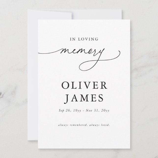 In Loving Memory Funeral Prayer Card (Front)