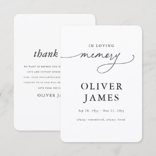 In Loving Memory Funeral Thank You Card