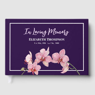In Loving Memory Funeral Watercolor Hydrangea Guest Book