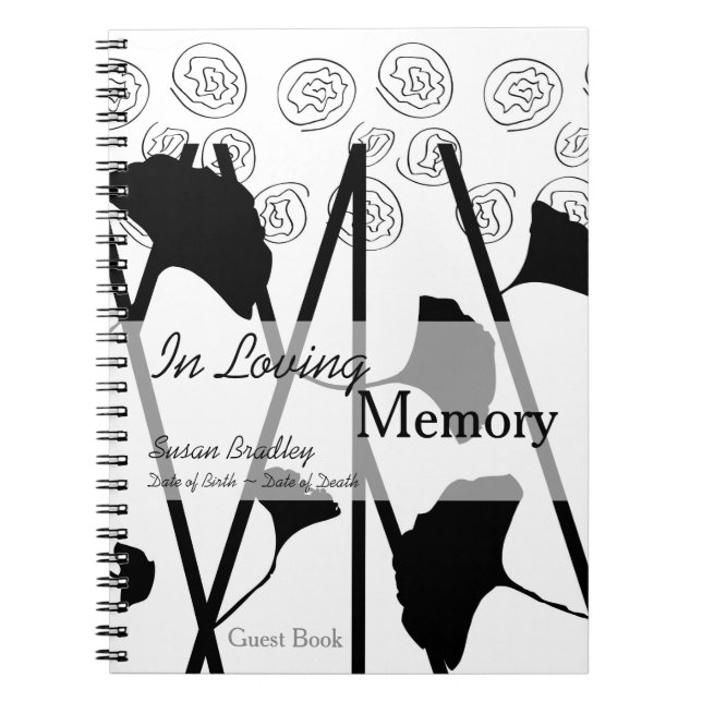 In Loving Memory Ginkgo 2 Memorial Guest Book (Front)