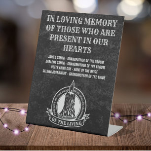 In Loving Memory Gothic, Vintage Memorial Pedestal Sign