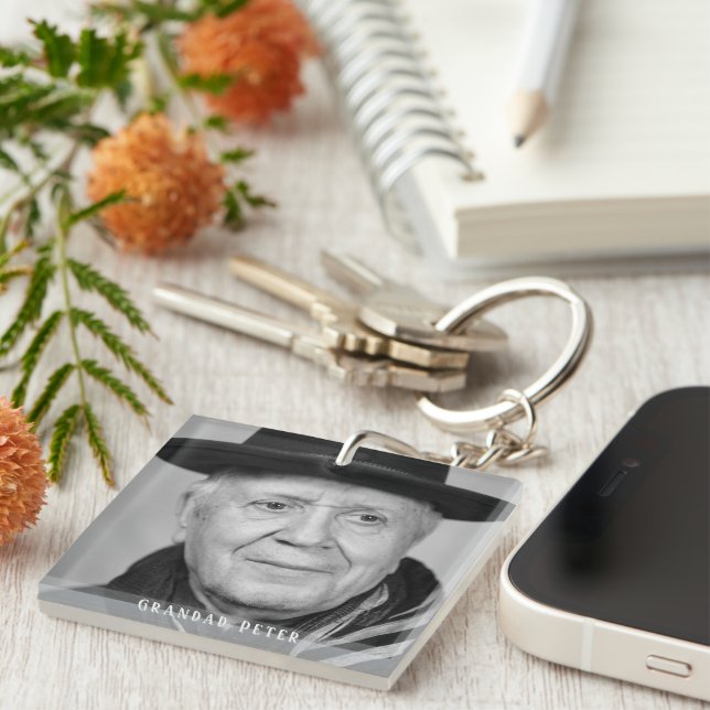 In Loving Memory Granddad Peter Photo Keychain (Front Right)