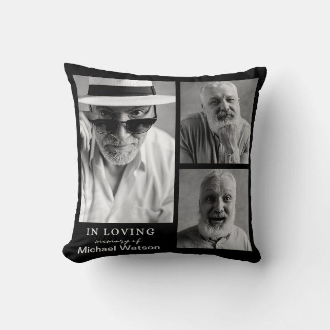 In Loving Memory Grandpa Funeral Memorial Keepsake Cushion (Front)