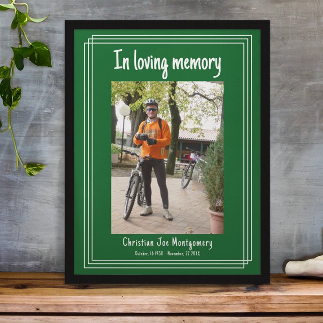 In loving memory Green Photo Funeral Poster (Creator Uploaded)
