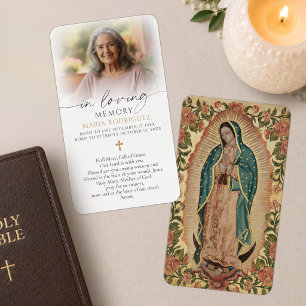 In Loving Memory Guadalupe Photo Prayer Card