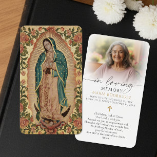 In Loving Memory Guadalupe Photo Prayer Card