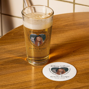 In Loving Memory Heart Photo Memorial Pint Glass