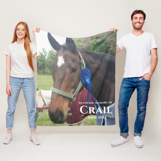 In loving memory horse photo memory keepsake  fleece blanket (In Situ)
