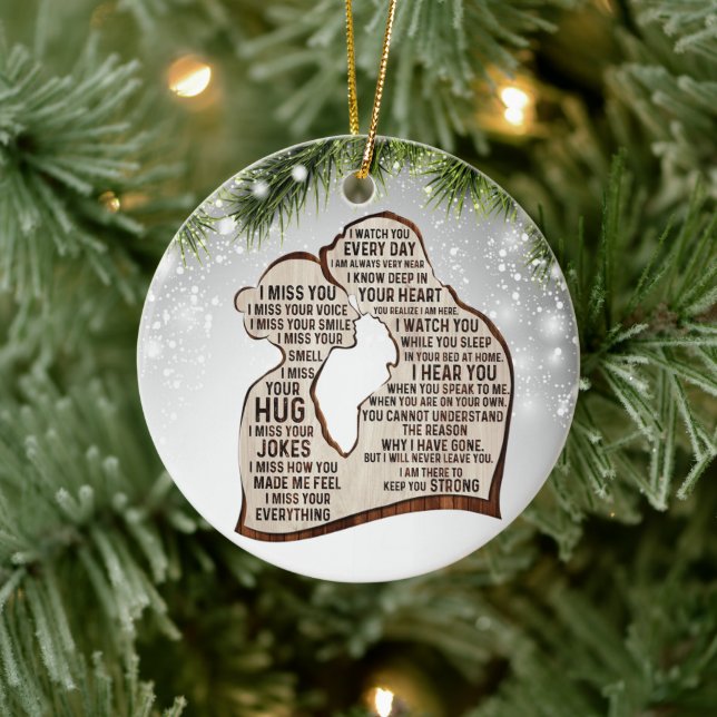 In Loving Memory Husband sympathy remembrance  Ceramic Tree Decoration (Tree)