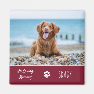 In Loving Memory Keepsake Dog Photo Pet Memorial Magnet