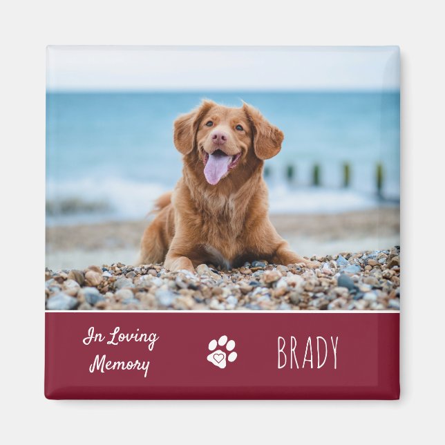 In Loving Memory Keepsake Dog Photo Pet Memorial Magnet (Front)