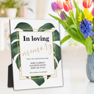 In loving memory Leaf wedding sign Tabletop Plaque