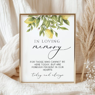 In Loving Memory Lemon Mediterranean Wedding Sign