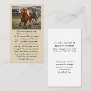 In Loving Memory Match Race Sympathy Card