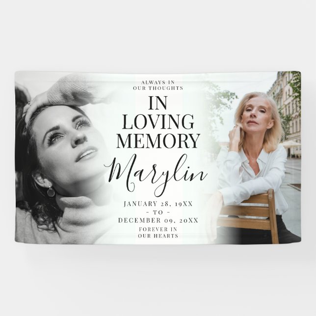 In Loving Memory Memorial Before & After Photo Banner (Horizontal)