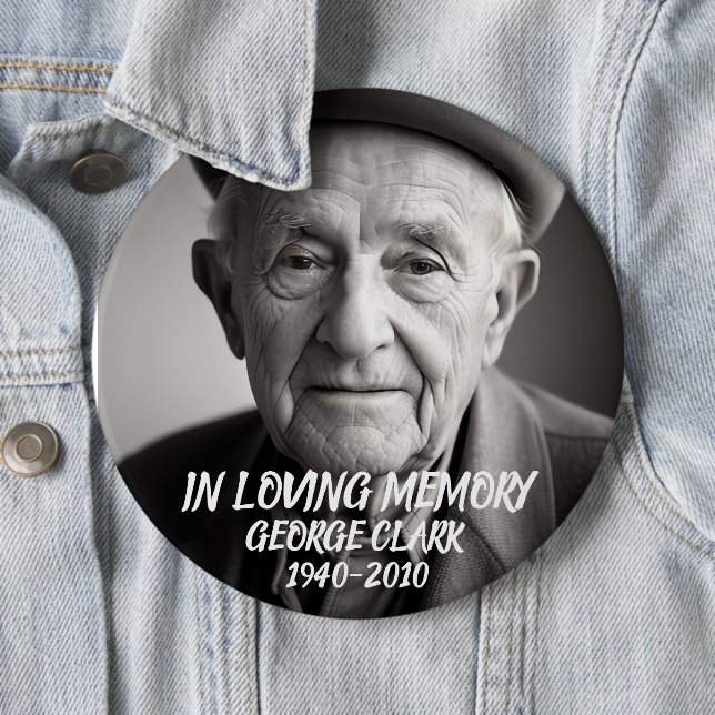 In loving memory memorial custom photo button (In Situ)