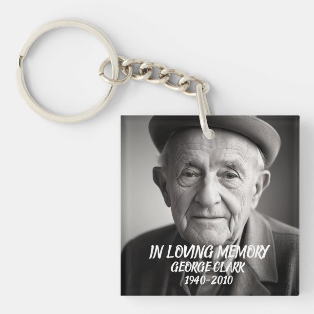 In loving memory memorial custom photo  key ring (Front)